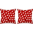 thumbnail image 1 of Housses de Coussin de la Saint-Valentin 16x16 Pouces Ensemble de 2 Cœurs Blancs Rouges Amour Ferme Housses de Coussin Décoratives pour Canapé Maison Coussin Coton Lin, 1 of 5