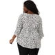 thumbnail image 5 of Women's Plus Size Blouse V Neck 3/4 Ruffle Sleeve PolDots Peplum Top White 4X, 5 of 7