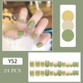 thumbnail image 2 of 24 uds., uñas postizas verdes suaves, uñas postizas cortas brillantes para mujeres y niñas kaili Sencillez, 2 of 2
