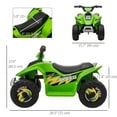 thumbnail image 3 of Aosom Kids Ride on ATV, 6V Battery Powered Quad Car for 18-36 Months, Green, 3 of 10
