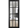 thumbnail image 1 of Slab Barn Door Panel | Felicia 3355 Matte Black with Clear Glass | Sturdy Finished Doors | Pocket Closet Sliding, 1 of 6