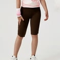 thumbnail image 2 of LLYwey Girls' Bike Shorts - Summer High Waisted Athletic Shorts for Girls - Toddler Kids Solid Color Workout Running Yoga Shorts Leggings Elastic Waist Pull on Short Pants , New - MD22, Brown, 10T, 2 of 7