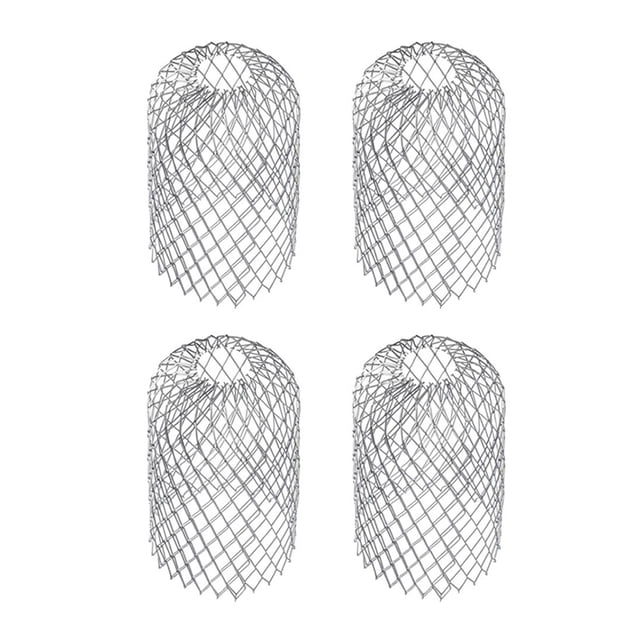 Ounissouiy 4 unids/set colador de hojas fácil de instalar y protector de canalón en filtro de aluminio tapa de drenaje tamaño ajustable Jardín y Patio 13 cm de alto 8 cm de diámetro