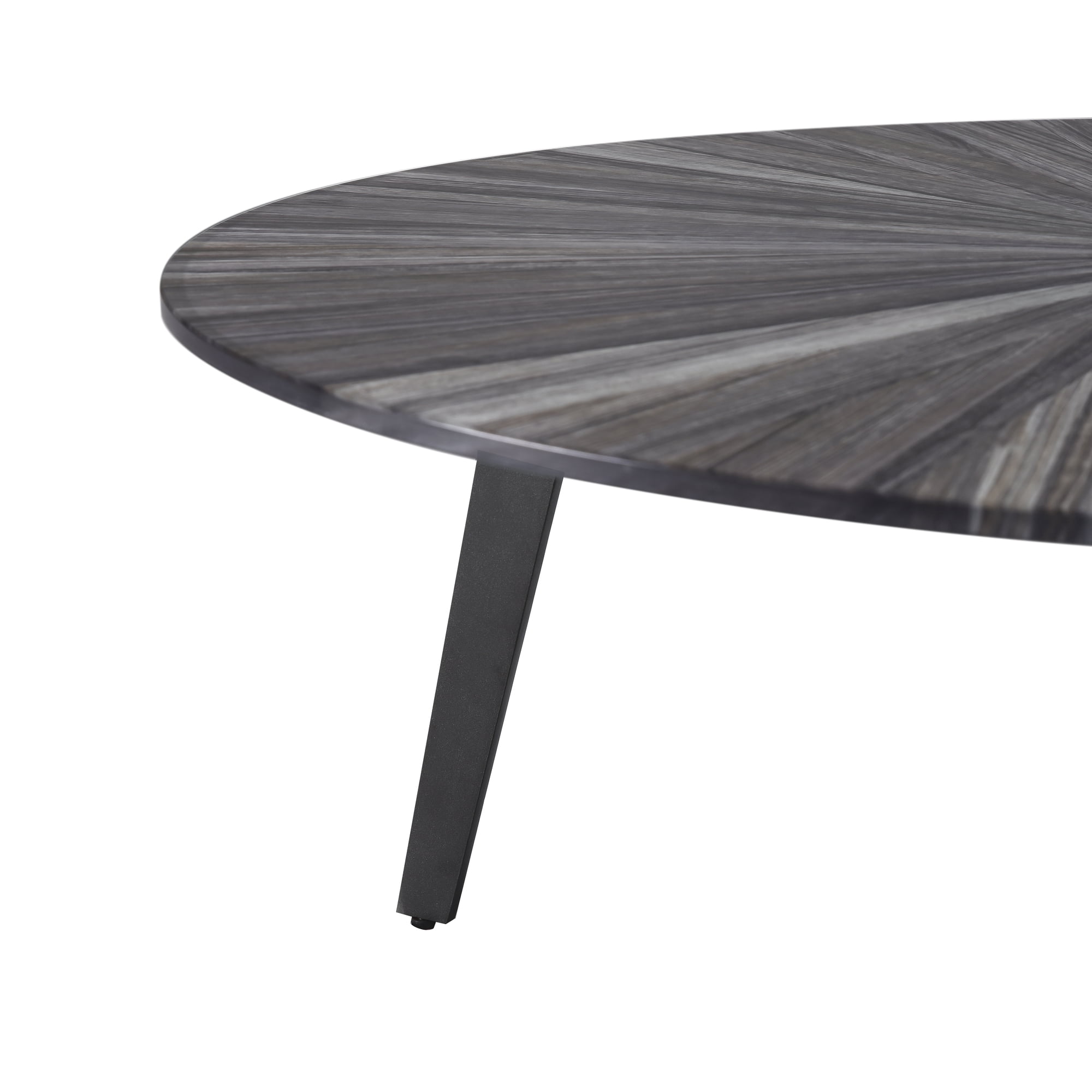 Nina Mid-Century Round Gray Coffee Table Set with Tempered Glass Top - Set of 2