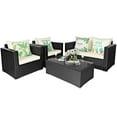 thumbnail image 6 of Gymax 8PCS Rattan Patio Conversation Set Outdoor Furniture Set w/ Off White Cushions, 6 of 9