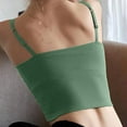 thumbnail image 5 of Tank Tops for Women with Built in Bra Solid Color Base Chest Wrapped Tank Top Green S, 5 of 5