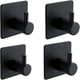 thumbnail image 1 of Gancho Adhesivo 3M, Gancho de Pared para Baño, Acero Inoxidable, 4 Piezas（negro）, 1 of 5