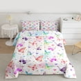 thumbnail image 2 of Manfei Teens Adults Flying Gradient Butterflies Full Size Comforter Sets 3-Piece,Love Heart Print Bedding Comforter Set,Dreamy Princess Lightweight Bedding Sets,Super Cozy Room Decor,Reversible, 2 of 8
