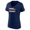 thumbnail image 2 of Women's Navy Columbus Blue Jackets Active Edge V-Neck T-Shirt, 2 of 3