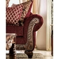 thumbnail image 3 of Furniture of America Grive Traditional Chenille Upholstered Sofa in Wine, 3 of 7