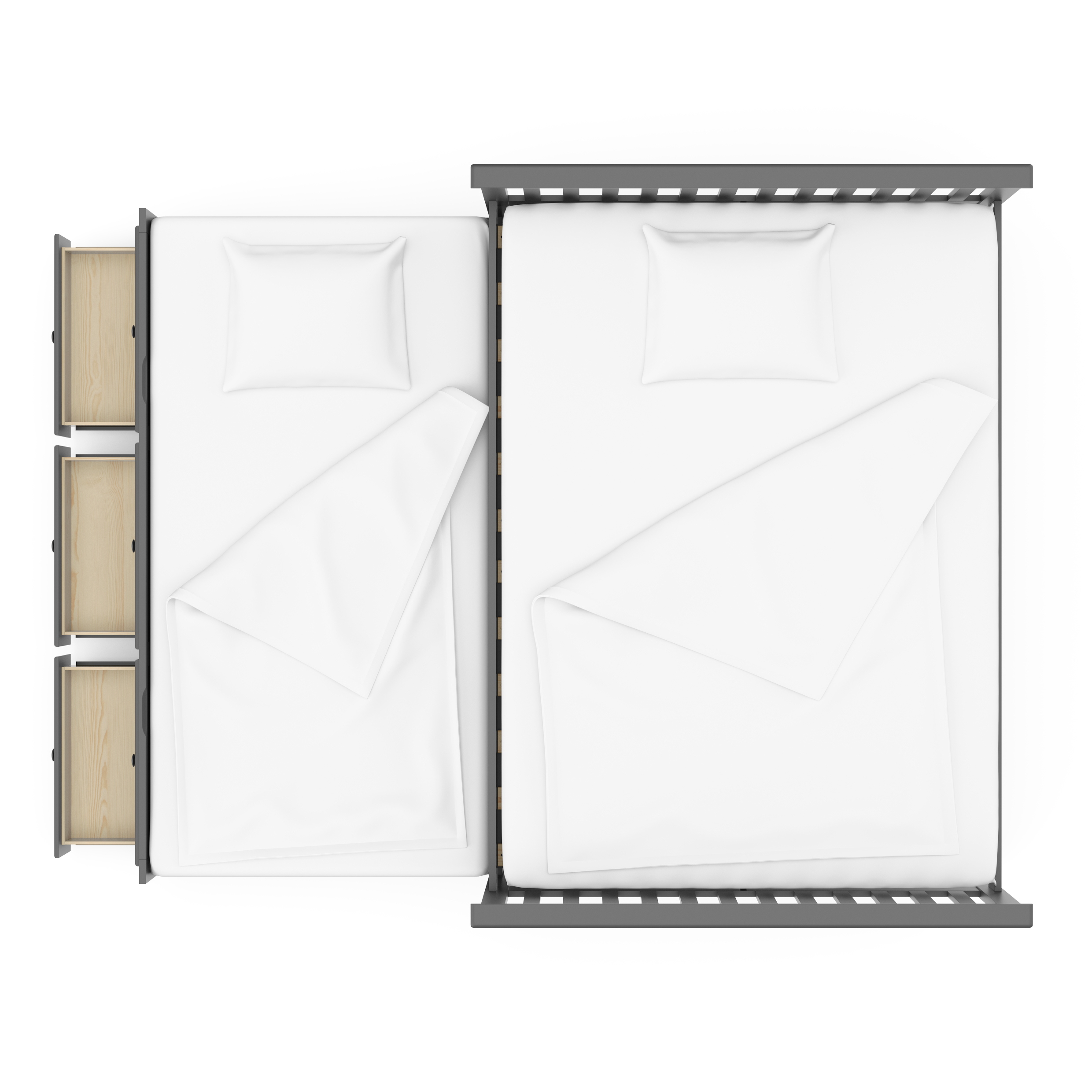 Storkcraft Marco Island Full Captain’s Bed with Twin Trundle, Gray