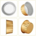 thumbnail image 3 of Disposable Creme Brulee Ramekins, 50pcs 5oz Baking Cups Ramekins Aluminum Foil Dessert Cups, Gold Cupcake Liners Mini Muffin Pans, Recyclable Economical Catering Favor Baking Cups for Party, 3 of 4