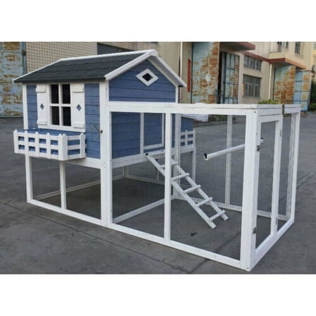 Seny Garden Window Large Chicken Coop Chook Pen Cage House Predator Proof L85 x W58 x H52 inches