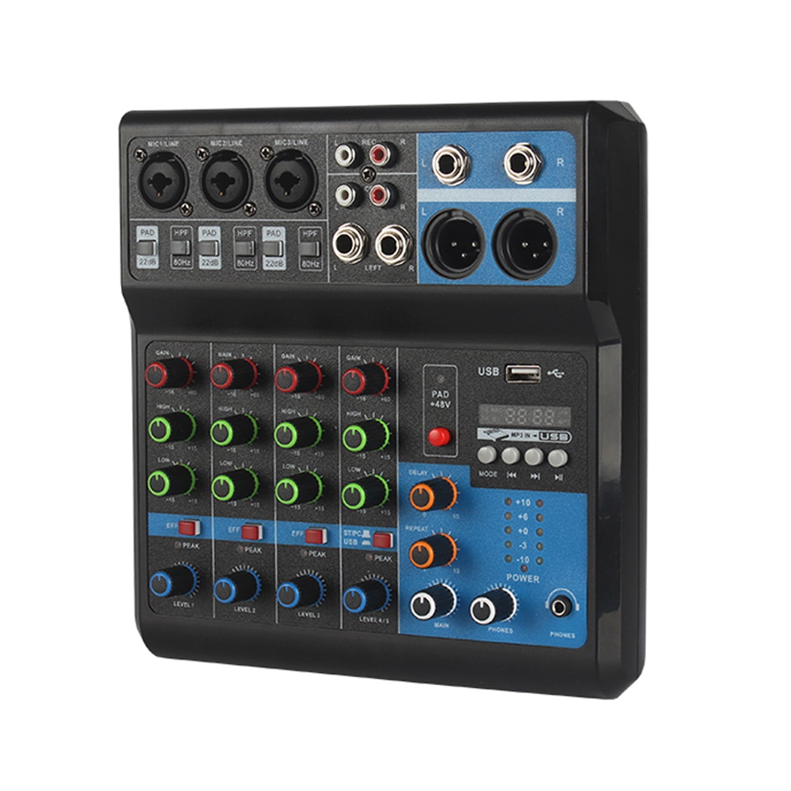 HD A4 A5 Sound Card Mixing Console Mixer Professional Audio 4 5 Channel Sound Mixer For Live Streaming DJ Audio Equipment ,Easy to Operate