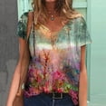 thumbnail image 4 of Birdeem Mode Femme Blouse à Manches Courtes Col en V T-Shirt Été Imprimé Tops Amples, 4 of 5