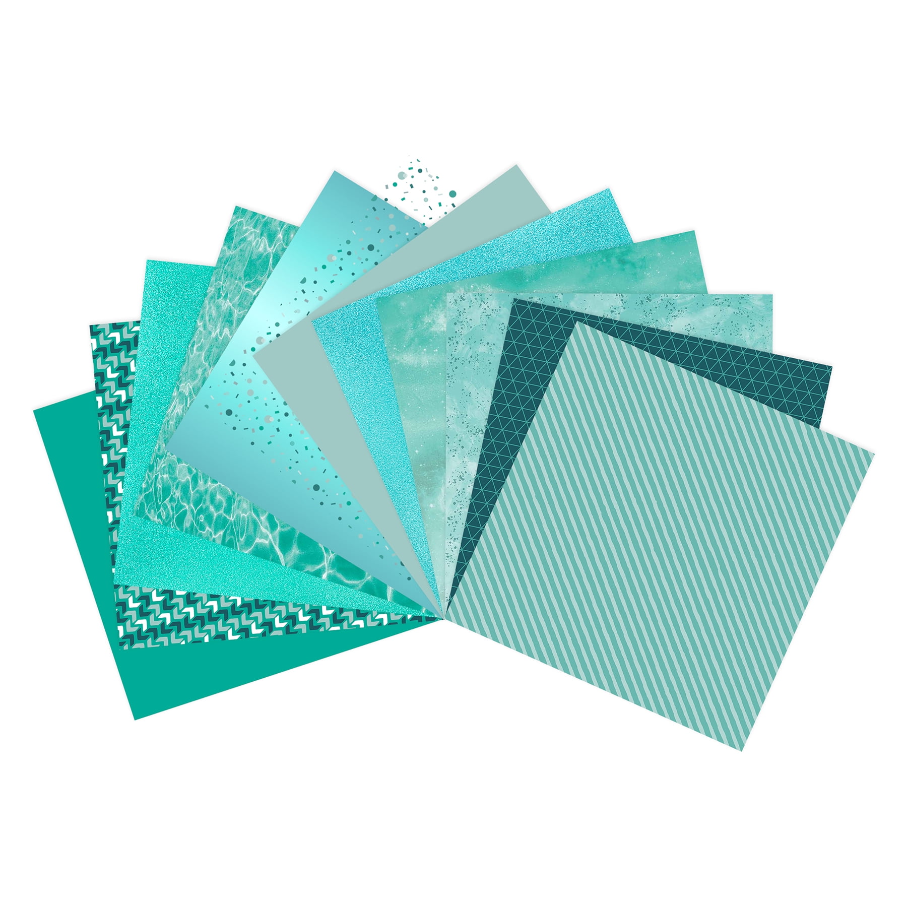 24 Sheets 12" x 12" Specialty Teals Paper Pad by Recollections - Acid Free Paper for Scrapbooks - Invitations - Greeting Cards - and Arts & Crafts - 1 Pack