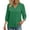 Green, variant on Women's Lace Trim Blouses V Neck Puffed 3/4 Sleeve Lounge Shirts Loose Fit Solid Color Tunic Tops for Daily Work Orange S