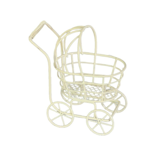Cochecito de bebé para casa de muñecas a escala 1:12, decoración para casa de muñecas, dioramas, accesorios fotográficos, escenas para guardería. beige