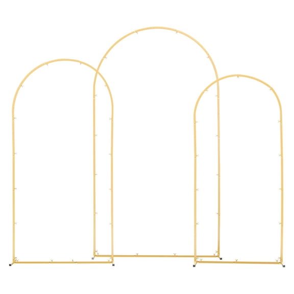 Gold Metal Arch Backdrop Stand Set of 3 7.2ft 6.6ft 6ft Easy Assembly Stable Structure for Wedding Birthday Party Graduation Ceremony Decoration