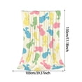 thumbnail image 3 of TIELUTT Easter Day Rabbit Throw Blanket Cozy Colorful Bunny Blanket Happy Neutral Throw Blankets Bed Decorative Blanket 100 Percent Polyester Blanket Oversized Yarn Blanket Heavy Blankets Twin Size, 3 of 6