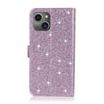 thumbnail image 4 of SaniMore for iPhone 14 Plus 6.7" Magnetic Glitter Love Flip Wallet Case with Card Slot & Kickstand, Premium PU Leather Case with Wrist Strap Shockproof Protective Case for Women Ladies Girlss, Purple, 4 of 7