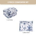 thumbnail image 7 of Nanshing Home 3 Piece Queen Comforter Set, White Blue Botanical Floral Bedding, Soft Microfiber Comforter with Pillow Shams, Lightweight All Season Modern Woodland Bedspread, 7 of 7