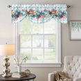 thumbnail image 6 of Summer Beach Tie Up Valances Curtain, Adjustable Kitchen Starfish Shell Coral Coastal Vintage Blue Plaid Valances for Windows Decor, Rod Pocket Short Curtains Set for Bedroom/Bathroom, 54"x18", 6 of 9