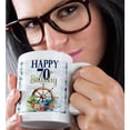 thumbnail image 2 of 3drose, Happy 70th Birthday Pretty Nautical Floral Sailing Wheel, 11oz Mug, 2 of 6