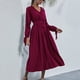 thumbnail image 5 of Vestido de manga larga diseño de correa Vestido de mujer Poliéster hueco empalmado Lavable a máquina para ir de compras ANGGREK  Otros, 5 of 8