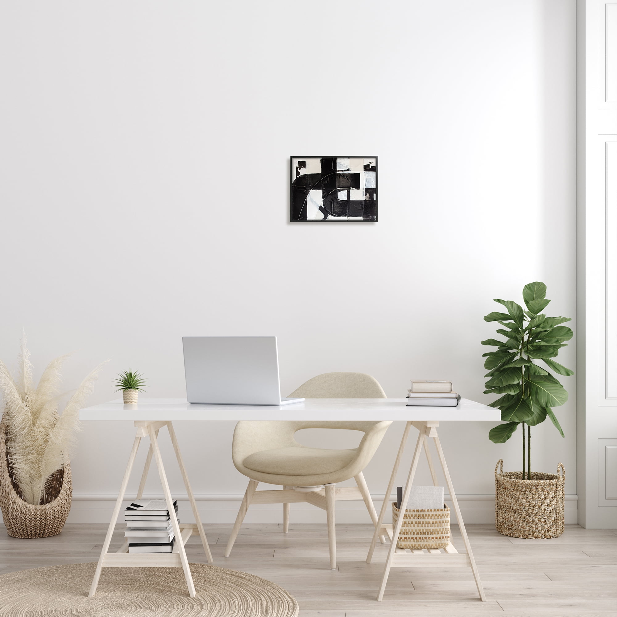 Stupell Industries Geometric Black White Abstract Industrial Shapes, 11 x 14, Designed by Kent Youngstrom