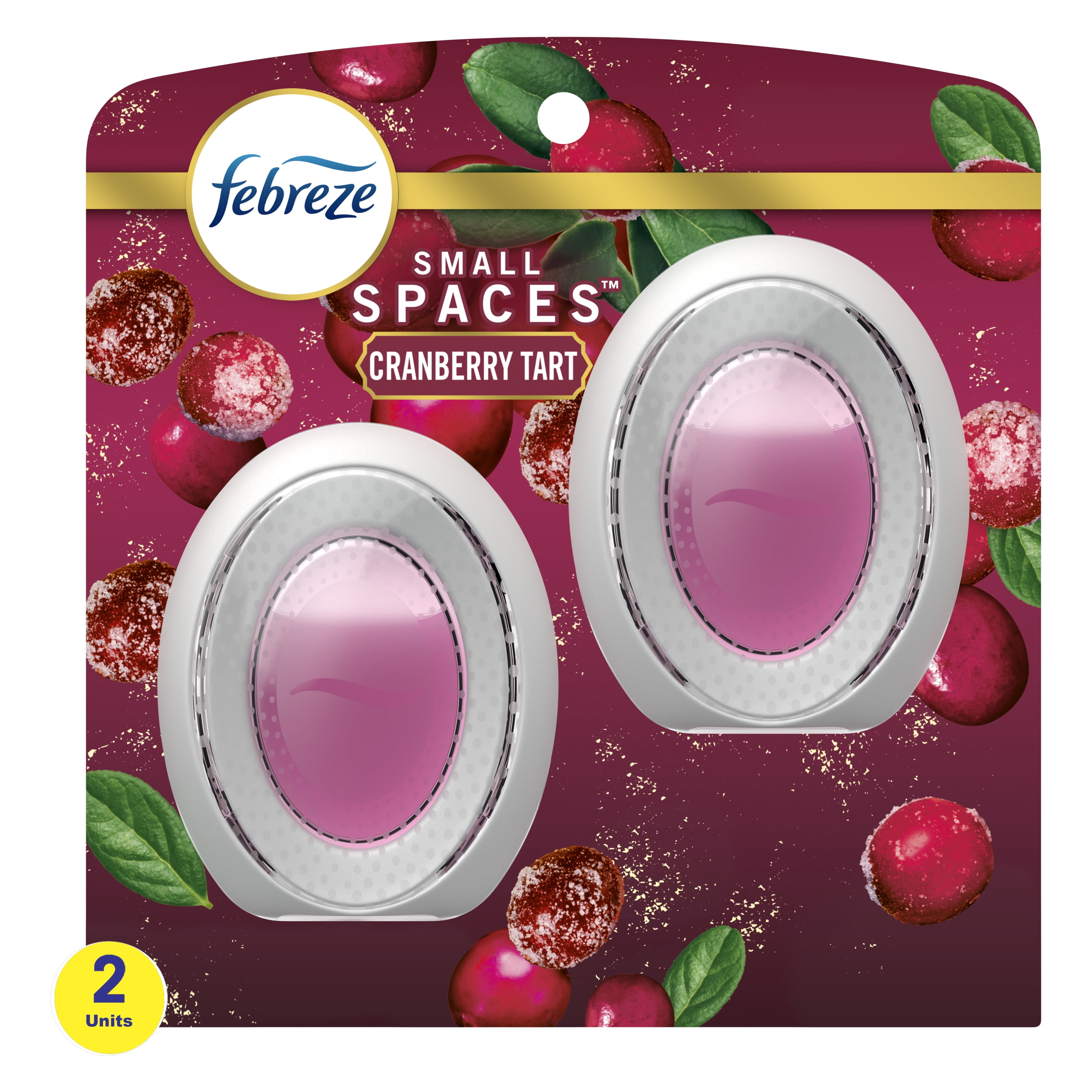 Febreze Small Spaces Holiday Air Freshener Cranberry Tart Scent, .25 fl. oz. each, Pack of 2