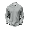 thumbnail image 6 of Men's Button Down Long Sleeve Shirt Turndown Collar Pullover Cotton Polyester Spandex Blend Solid Color Casual Top For Daily Office Work | Zenithor,Gray XL, 6 of 7