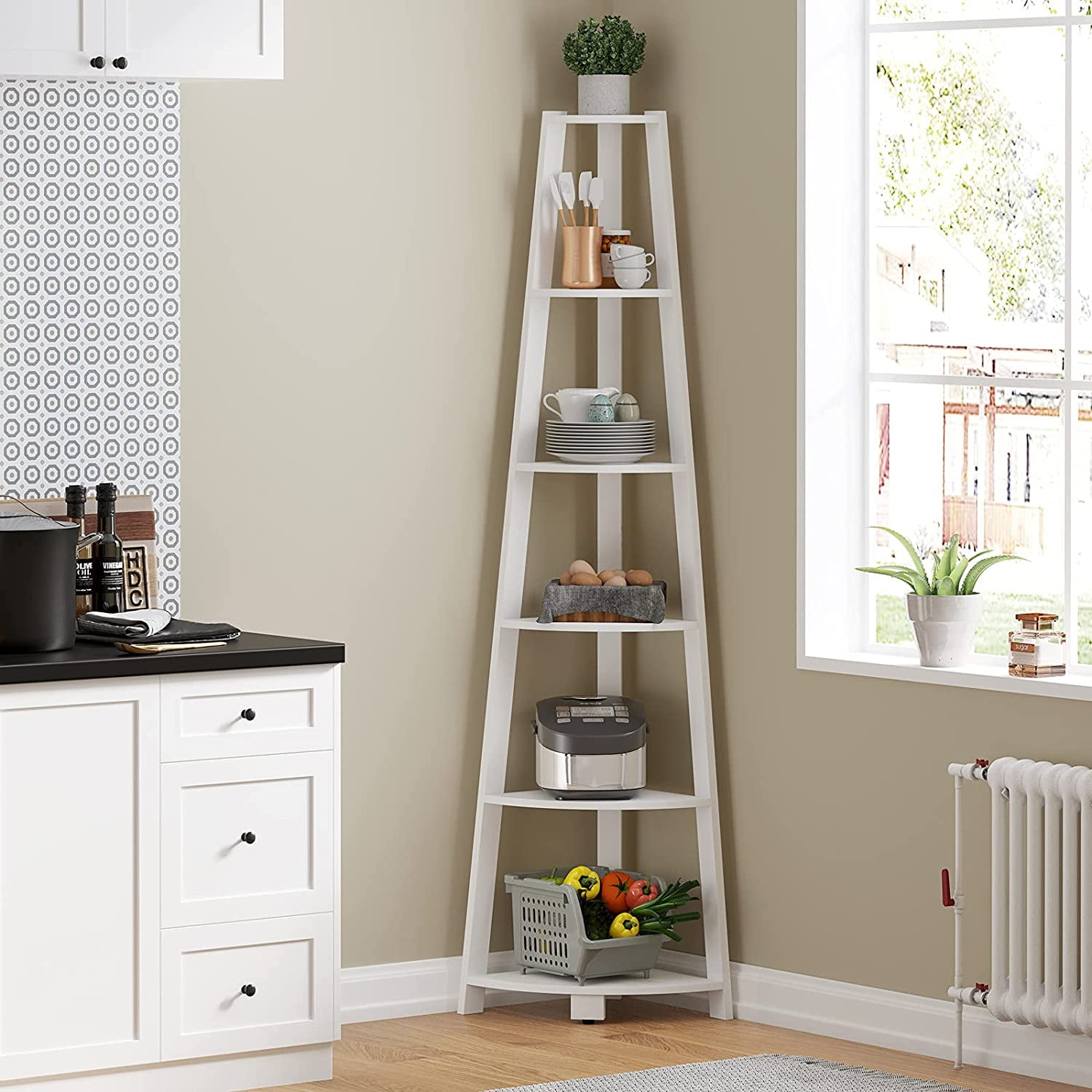 White Corner Shelf Unit Living Room