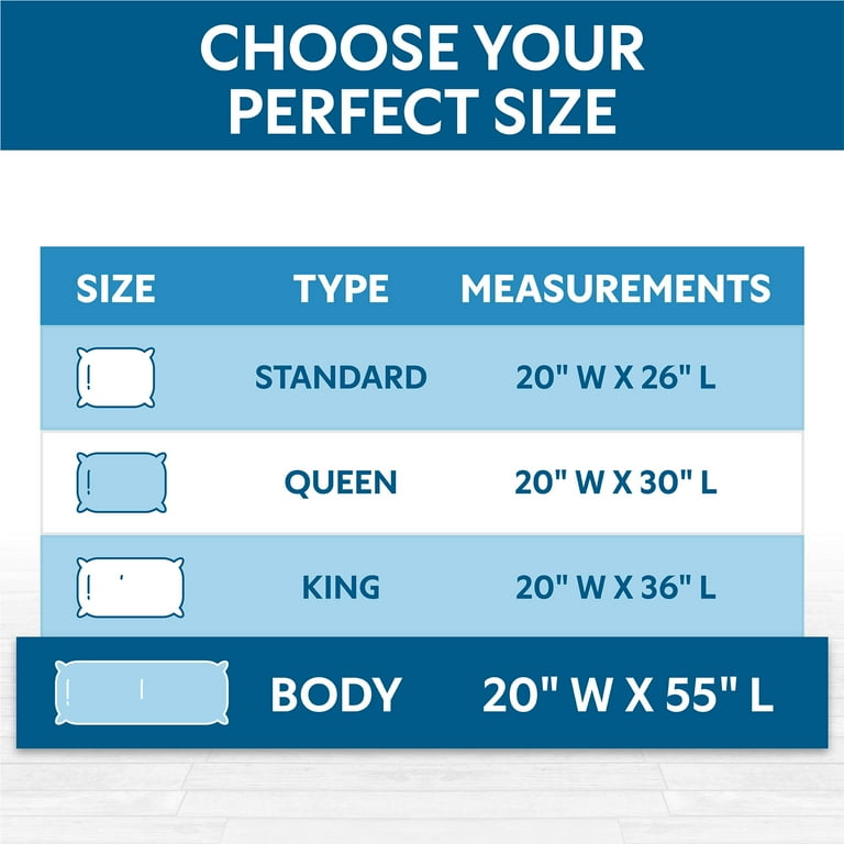 Chart Standard Queen King Pillow Sizes Washable Wool Pillow 45th