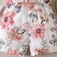 thumbnail image 5 of Floral Shorts Rompers for Baby Off Shoulder Ruffle Fashion Bodysuit Onesies Summer Going Out Outfits, White, 6 Months, 5 of 7