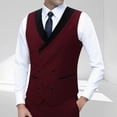 thumbnail image 2 of Cavosen Vest Tops for Women Crew Neck Sleeveless Suit Vest with Pocket Button Solid Loose Jacket Windproof Warm Fall Outerwear, 2 of 3