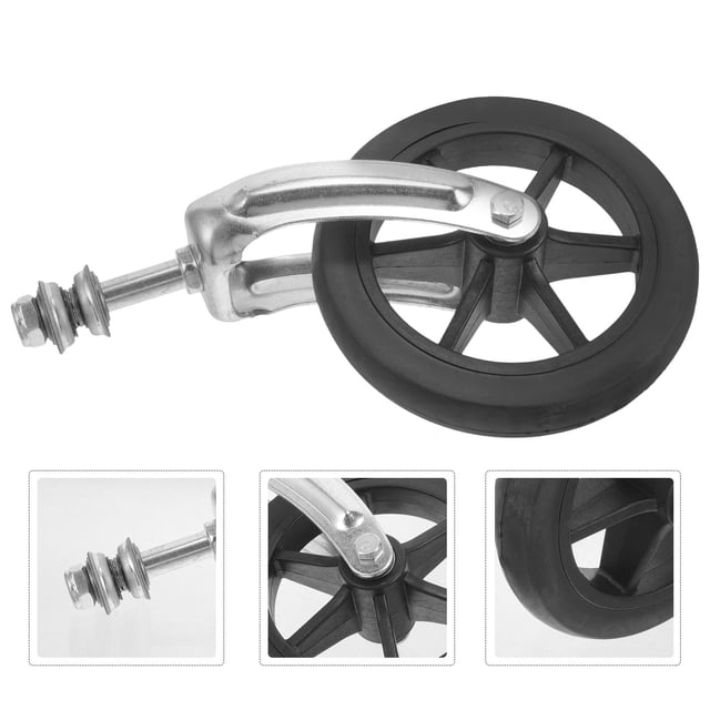 EXHUMKY 1 Ensemble de Roues de Remplacement pour Fauteuil Roulant Tube en Acier Caoutchouc avec Roulement pour Rotation et Stabilité Fluides