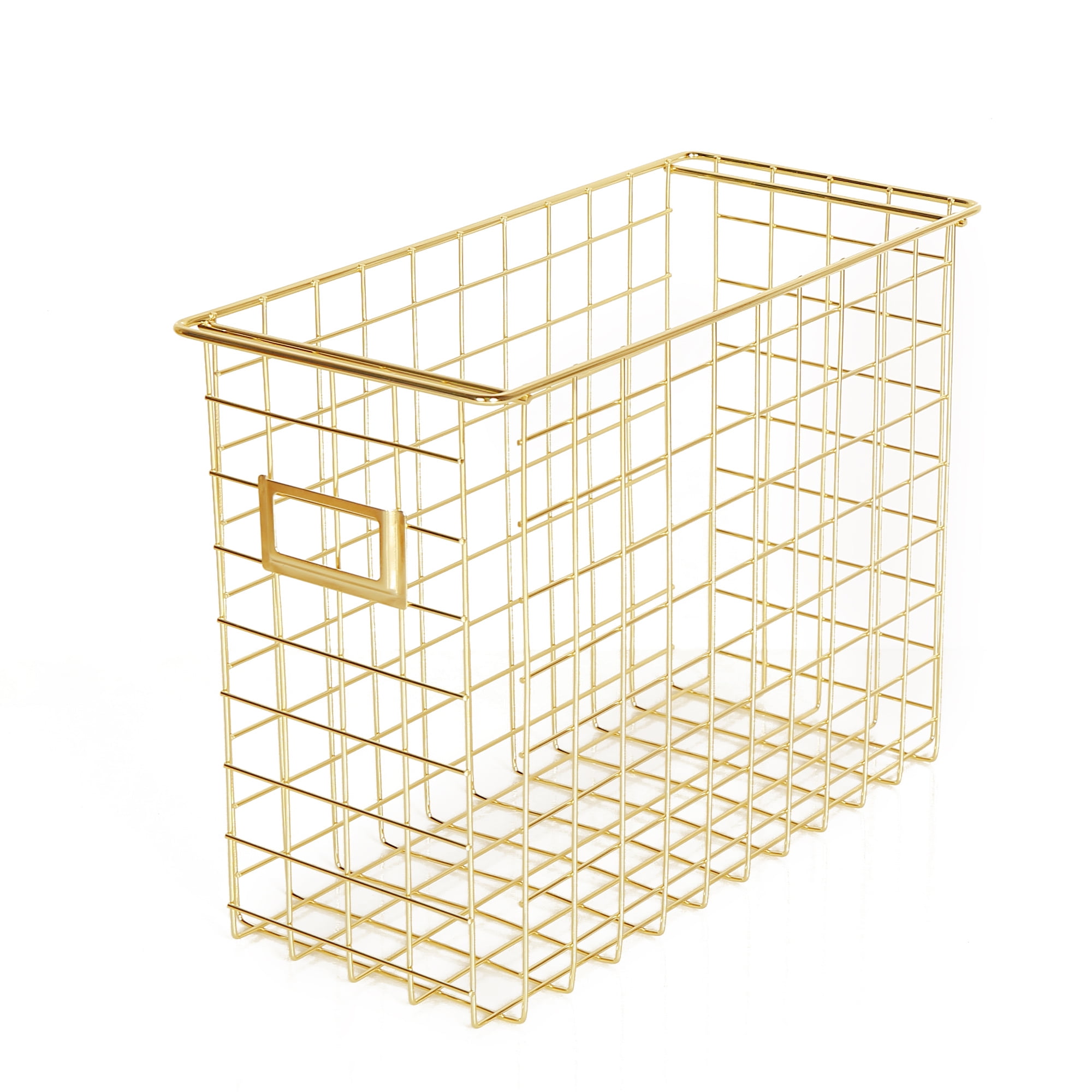 Pen + Gear, File Organizers, Metal Wire File Bin, Gold, One Big Compartment