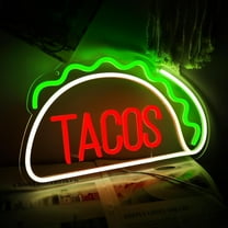 Queen Sense 16"x8" Tacos Food LED Neon Sign for Wall Decor Dimmable USB Powered LED Light W116TF-5VLED