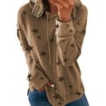 thumbnail image 1 of Jsaierl Chandail à Capuche à Manches Longues Imprimé Étoile pour Femmes Chandail Col Rond Automne Décontracté Couleur Unie Coupe Ample, 1 of 4