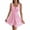 Pink, variant on Women's Gingham Mini Dresses Lace Scoop Neck Sleeveless Cami Dress Ruffle Hem Tie Front Cute Sundress Casual Spring Dresses for Women 2026 Fashion Trendy Outfits
