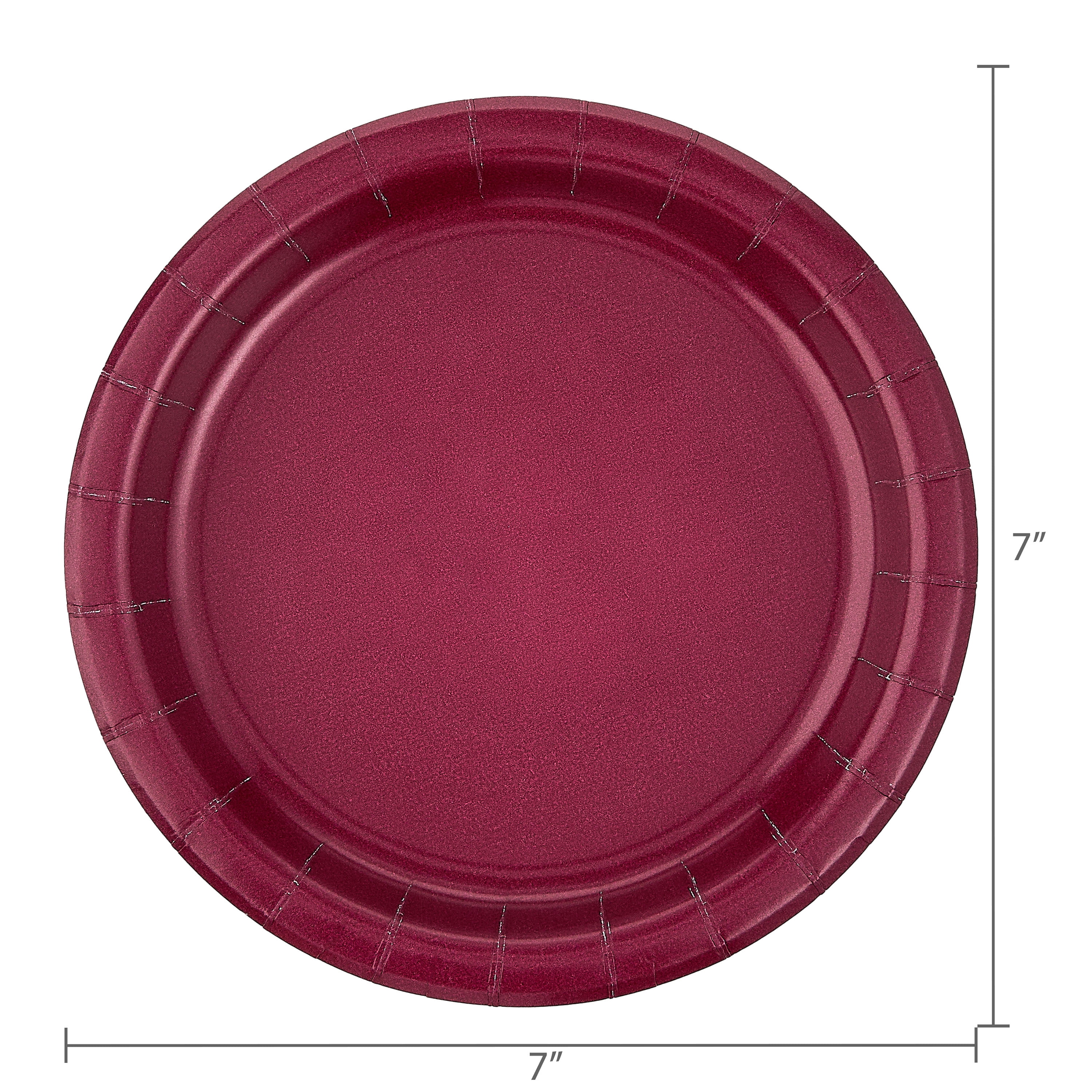 Disposable Paper Plates, 7", Burgundy, 24 Pieces, by Way To Celebrate