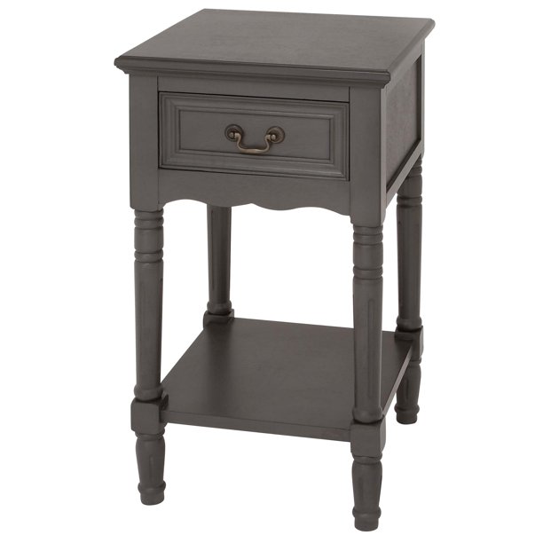 Urban Designs Solid Wood Night Stand Table - Grey - Walmart.com