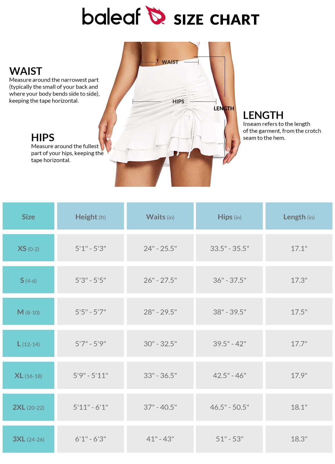 BALEAF High Waisted Swim Skirt Bottoms Women Tummy Control Ruched Drawstring Bathing Suit Swimsuit Skort Skirt with Pocket White L