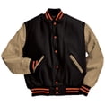 thumbnail image 1 of Varsity Jacket 3Xl Black/Cream/Burnt Orange, 1 of 1