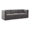 thumbnail image 1 of Meridian Furniture Quincy Grey Velvet Modular Sofa, 1 of 27