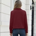 thumbnail image 3 of Resicozy Womens Fashion Cropped Jacket Corduroy Button Down Long Sleeve Coats Lightweight Plain Jackets with Pockets 2026 Wine L, 3 of 4