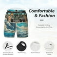 thumbnail image 3 of Daiia Comic Airplane Cockpit Illustration Mens Swim Trunks Swim Shorts Quick Dry Swim Shorts with Mesh Lining Pockets-Large, 3 of 9