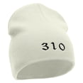 thumbnail image 4 of 310 Embroidered 8 inch Acrylic Short Blank Beanie - White OSFM, 4 of 5