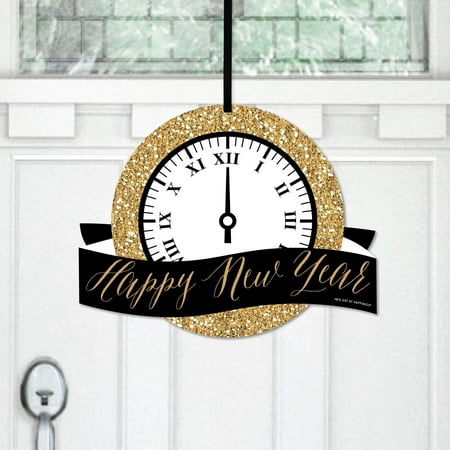 Big Dot of Happiness New Year's Eve - Gold - Hanging Porch New Years Eve Party Outdoor Decorations - Front Door Decor - 1 Piece Sign